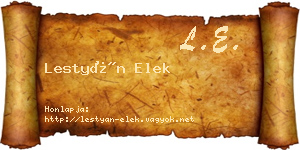 Lestyán Elek névjegykártya